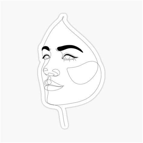Abstract Face One Drawing Portrait Minimalistic Style Nude Line Art Modern Continuous Line