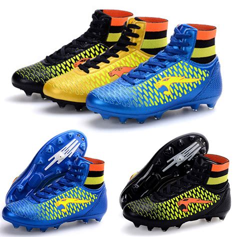 Indoor turf soccer shoes are artificial turf cleats. 2017 NEW Men's High-Top Spike Soccer Shoes Trainer Cleats ...