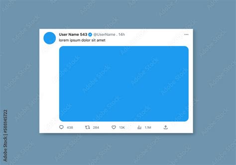 Twitter Post Mockup Template Social Media And Social Network Twitter