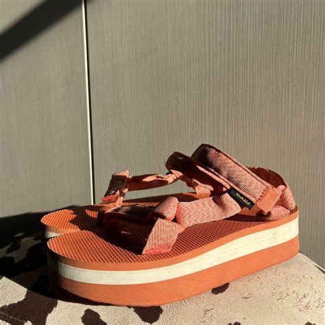 Teva Womens Orange Sandals Depop