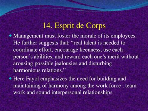 Origin of esprit de corps. Henri fayols 14-principles-of-management