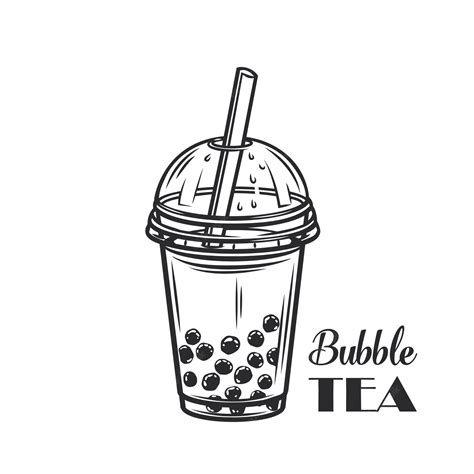 Premium Vector Bubble Milk Tea Outline