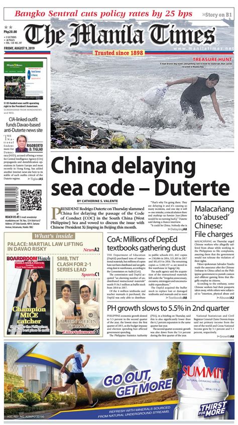 P99.50 per month (usd $1.99 monthly) THE MANILA TIMES | AUGUST 09, 2019 by The Manila Times - Issuu