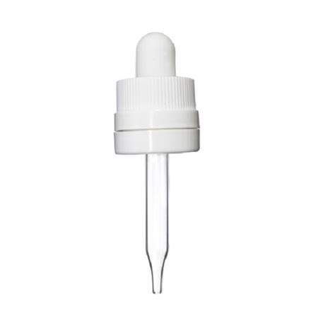 10 Ml White Child Resistant With Tamper Evident Seal Glass Dropper 18
