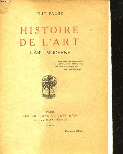 Histoire De Lart 4 Tomes By Faure Elie Bon Couverture Souple 1921