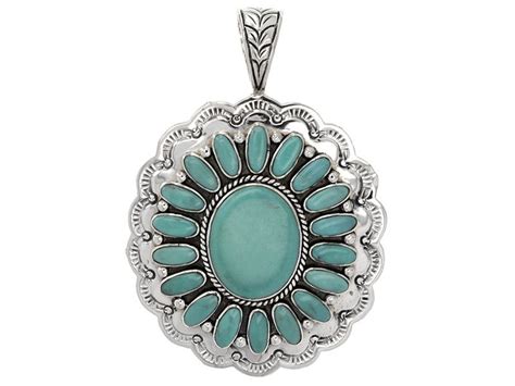 Southwest Style By Jtvtm Oval Cabochon Blue Turquoise Sterling Silver