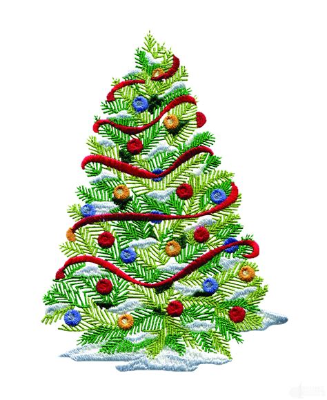 Decorated Christmas Tree Embroidery Design
