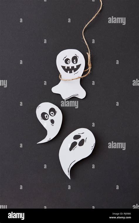 Creative Halloween Card With Laughing Flying Scary Specter And Ghost