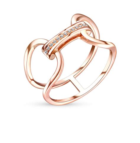 Золотое кольцо с бриллиантами Sunlight красное и розовое золото 585