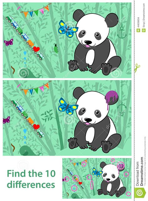 Book of the dead seven deadly differences! Kids Puzzle - Spot The Difference In The Pandas Stock ...
