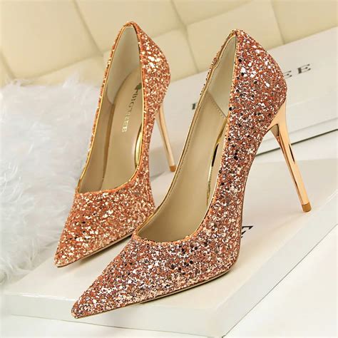 8 Shinning Colors Women Thin High Heels Pumps Lady Sexy Pointed Toe