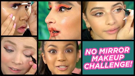 No Mirror Makeup Challenge Shocking Results Petite N Pretty Youtube