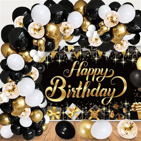 Buy Black Gold Birthday Party Decorations Black Gold Birthday Photography Backdrop Banner