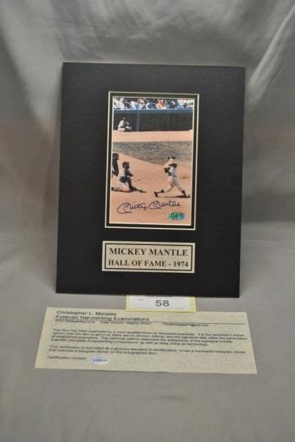 Autographed Mickey Mantle Hall Of Fame 1974
