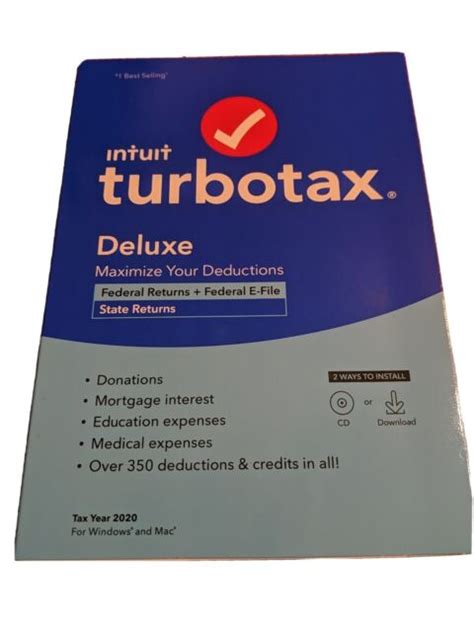Intuit Turbotax Deluxe Federal And State Factory Sealed Ebay