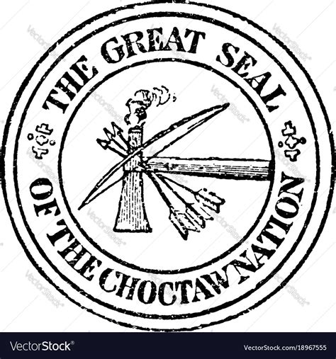 Choctaw Seal Of The Nation Vintage Royalty Free Vector Image