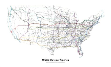 A Simplified Map Of Every Interstate And Us Highway In The United States