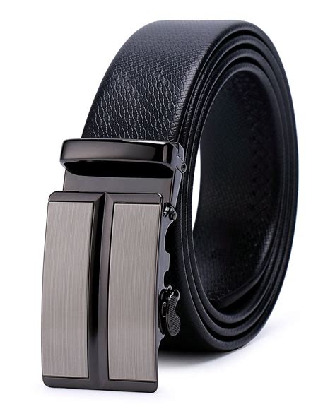 Itiezy Mens Leather Ratchet Dress Belt With Automatic Buckle Sliding
