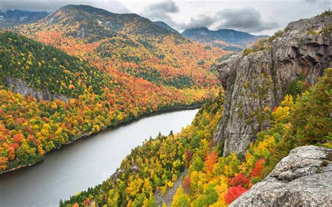 Download Wallpapers Adirondack Mountains 4k Autumn Forest Usa