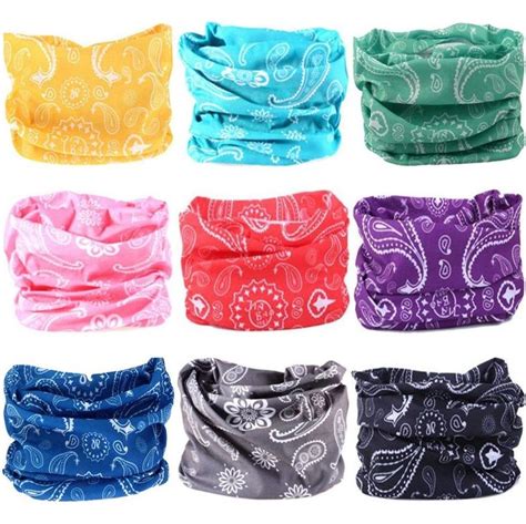 headwear wide headbands scarf head wrap mask neck warmer by 9pc paisley series 1