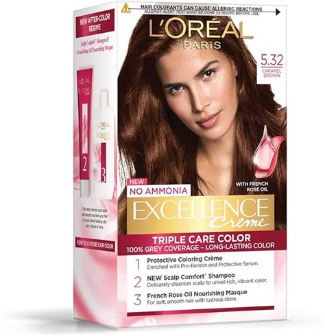 Buy Loreal Paris Excellence Creme Hair Color 532 Caramel Brown 72ml100g Online At Low