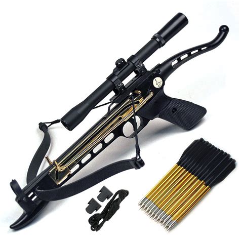 80 Lbs Pistol Crossbow With 2 X 22 Mm Picatinny Rails Tactical Set Up