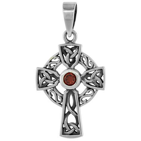 Sterling Silver Trinity Celtic Cross Pendant With Cubic Zirconia Stone Ebay