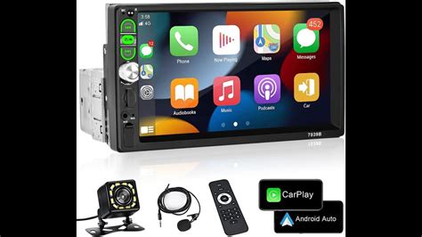 Podofo Single Din Car Stereo With Apple CarPlay Touchscreen Car Radio Audio With Bluetooth