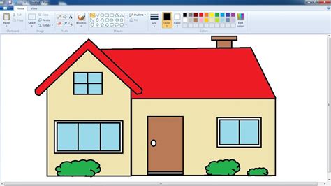 How To Draw A Simple House Or Home In Ms Paint Ms Paint Drawing