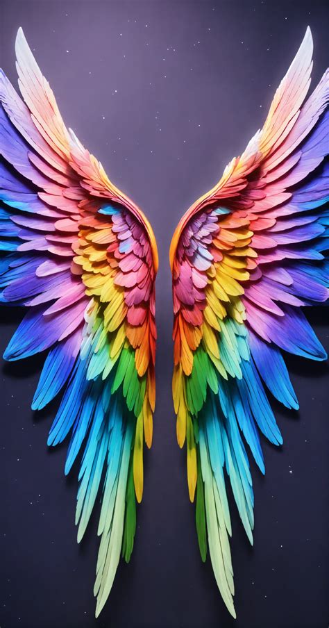 Lexica Beautiful And Perfect Small Angel Wings In Soft Rainbow Colors