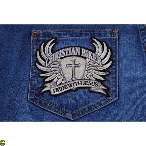 Small Christian Biker Patch I Ride With Jesus Christian Patches