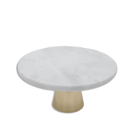 White Marble Stand With Gold Base Freeshop