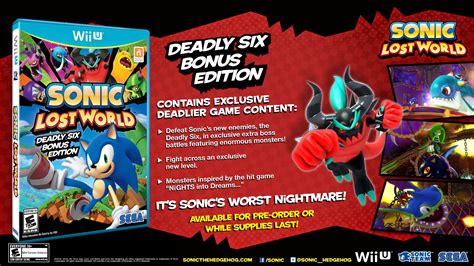 Sega Reveals Sonic Lost World Deadly Six Bonus Edition Updated With D