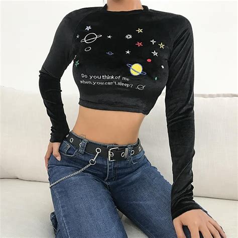 Crop Tops Aesthentials Crop Tops Aesthetic Clothes Long Sleeve