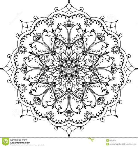Colorful zen floral pattern with mandalas and vector. Mandala, Zentangle Inspired Illustration, Black Stock ...
