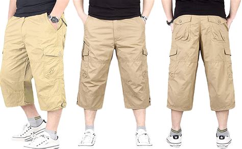 toskip men s casual twill elastic ripstop basic cargo shorts below knee loose fit multi pocket