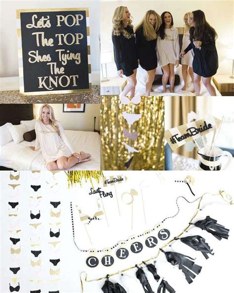 Last Fling Before The Ring Black And Gold Bachelorette Party Bachelorette Party Ideas 2556303