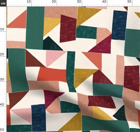 Colorful Fabrics Digitally Printed By Spoonflower Tangram Wall Tiles