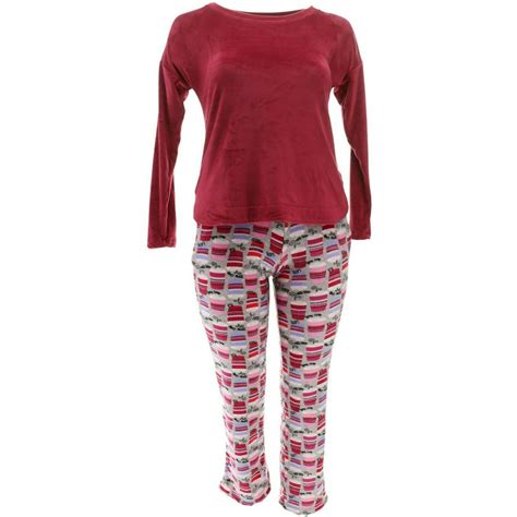 Climateright By Cuddl Duds Cuddl Duds Ultra Plush Fleece Novelty Pajama Set Womens A342095