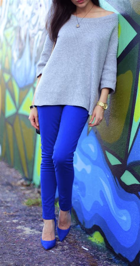 Love Cobalt Blue Jeans Outfits With Leggings Blue Leggings Outfit