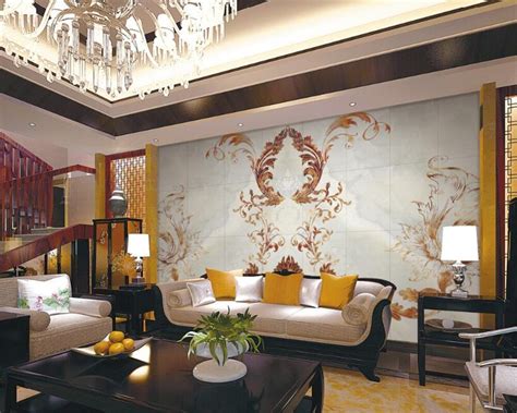 Beibehang 3d Wallpaper Marble Royal Flying Flower European Backdrop