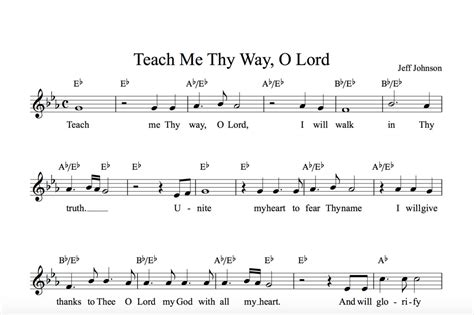 Teach Me Thy Way O Lord Song Lead Sheet Jeff Johnson