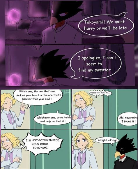 Second, we get an odd flashback, showing aoyama crying mama, papa. Aoyama and Tokoyami are the complete opposites and yet ...