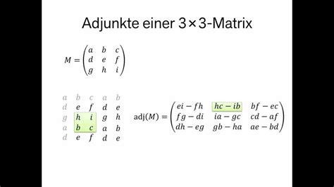 Inverse Matrix mit Adjunkten - YouTube