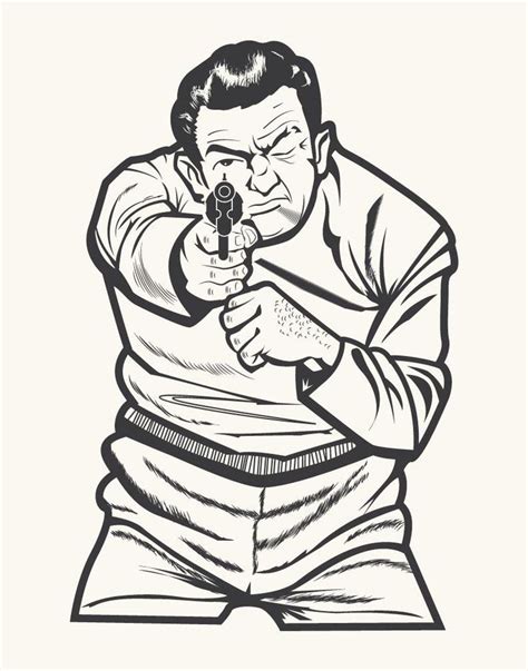 Vintage Police Thug Shooting Target Print Shooting Targets Law Enforcement Targets Range Targets