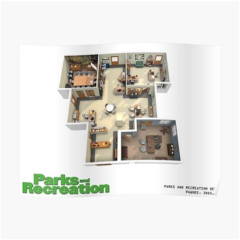 Parks And Recreation Floor Plan Poster For Sale By Zoeandsons Redbubble