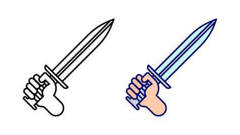 Raised Sword Icon Set Sword In Victorious Hand Special Collection