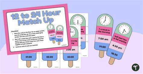 12 And 24 Hour Time Puzzle Pops Teach Starter