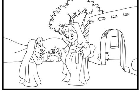 Mary And Elizabeth Coloring Page Sketch Coloring Page