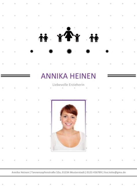 Layout für die Bewerbung als Erzieherin | JobGuru